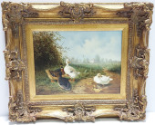 VINTAGE OIL ON PANEL PAINTING: