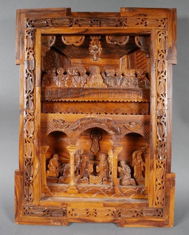 VINTAGE OLIVE WOOD LAST SUPPER &