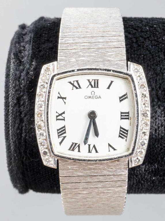 VINTAGE OMEGA 18K WHITE GOLD LADIES