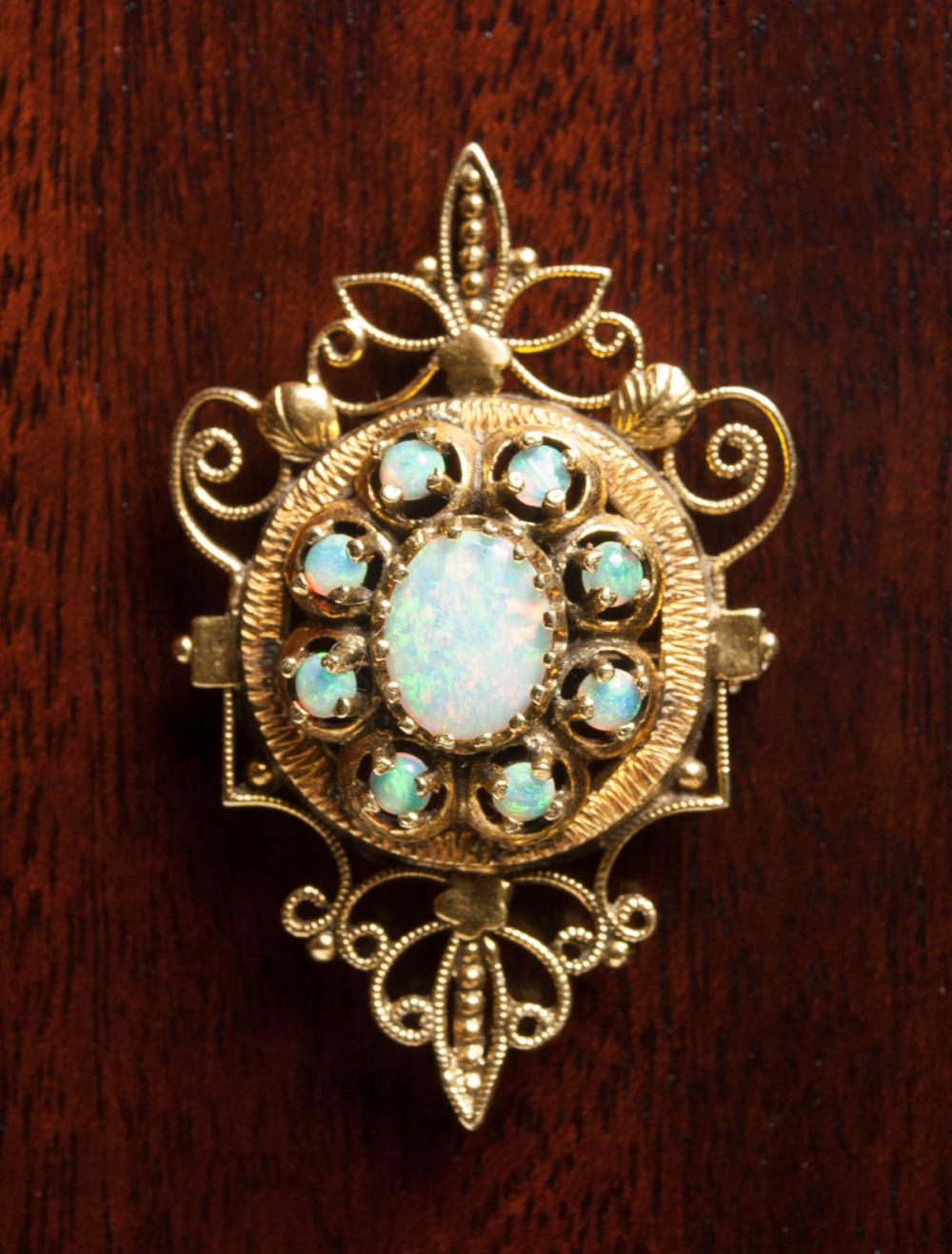 VINTAGE OPAL AND EIGHTEEN KARAT