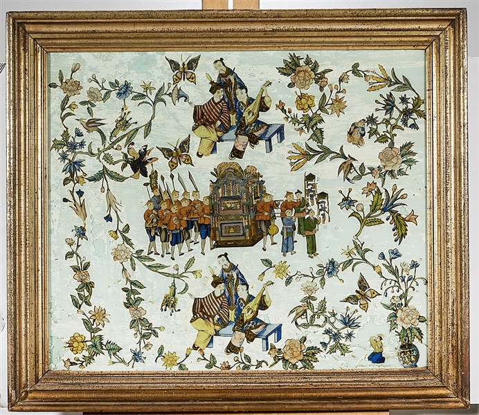 Vintage or antique reverse glass