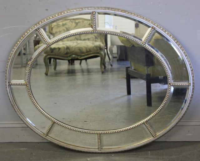 Vintage Oval Beveled Sided Mirror