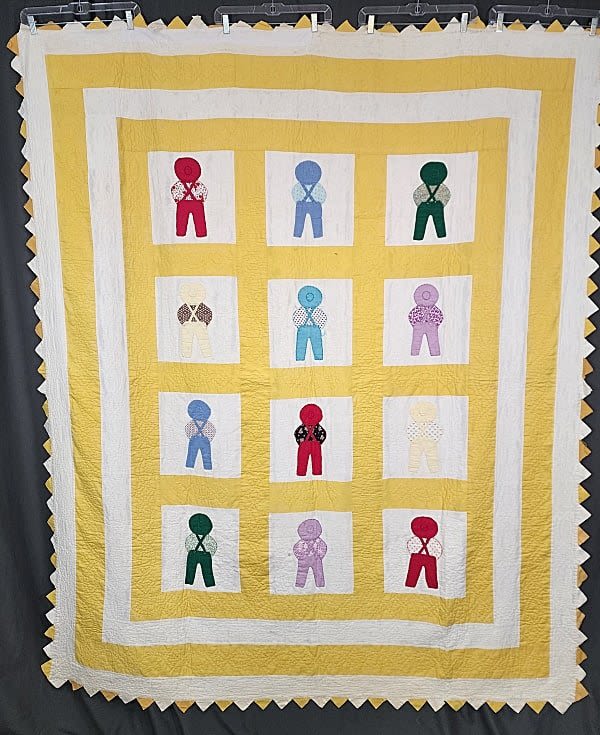 Vintage Overall Bill Quilt c1950.