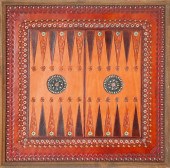 VINTAGE PAINTED AND TOOLED LEA