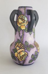 VINTAGE PAINTED ART POTTERY AM
