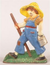 VINTAGE PAINTED CAST IRON BOY
