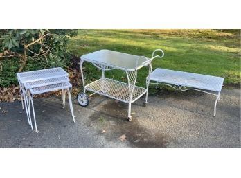 Vintage painted iron patio