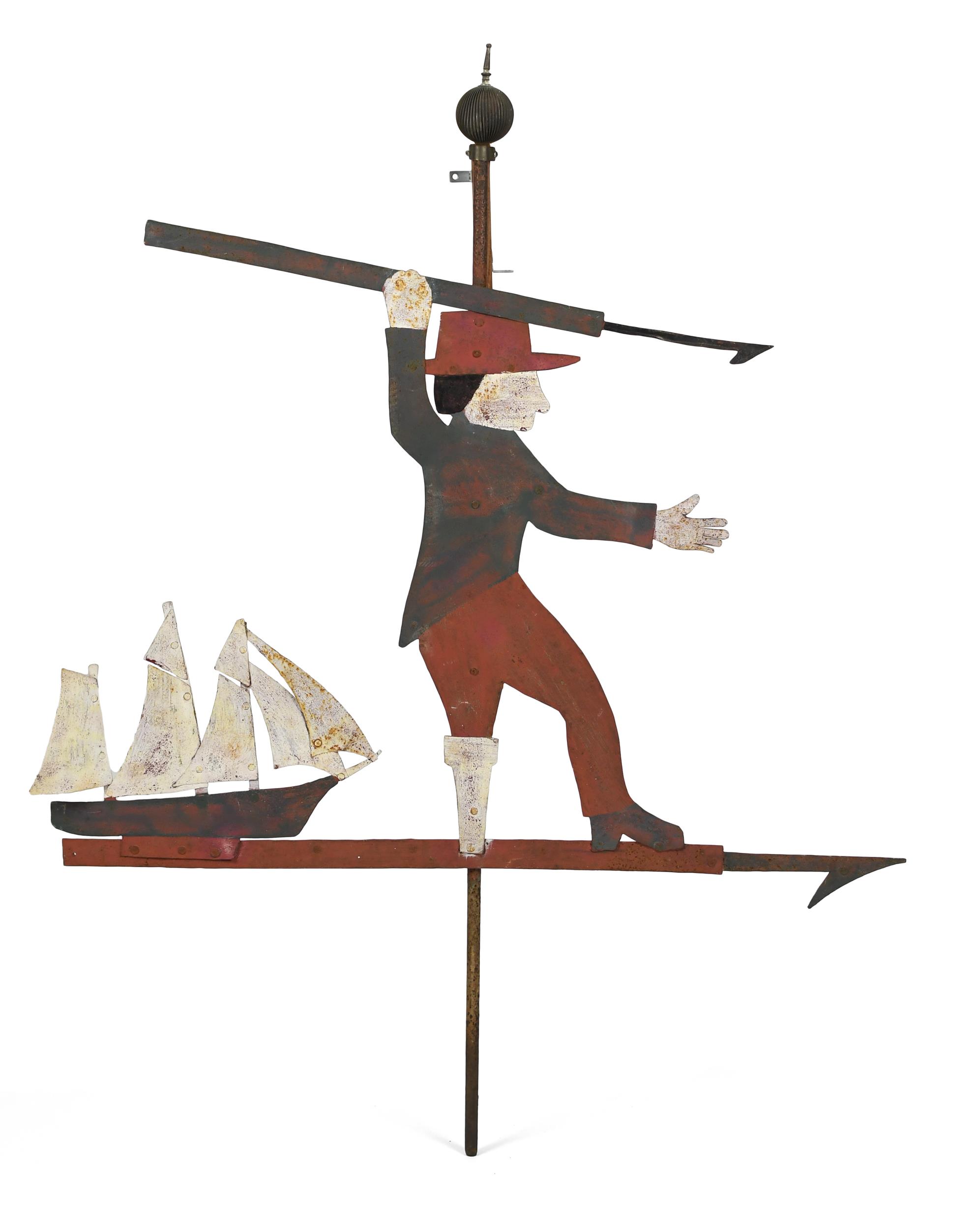 VINTAGE PAINTED SHEET METAL PEG LEG