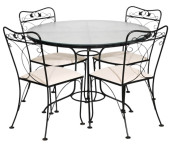 VINTAGE PAINTED WROUGHT IRON P