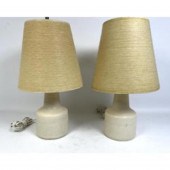 Vintage Pair of Cream Glaze Lo