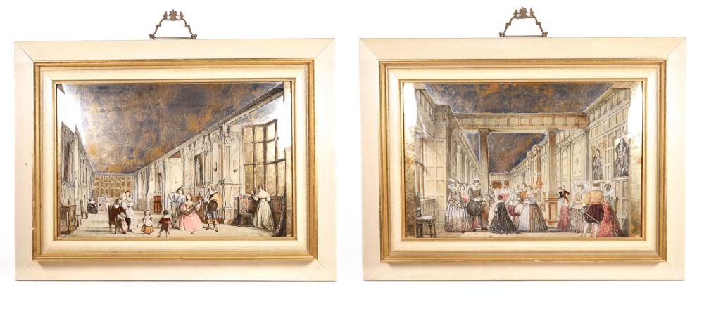 VINTAGE PAIR OF GOLD LEAF DECOUPAGE