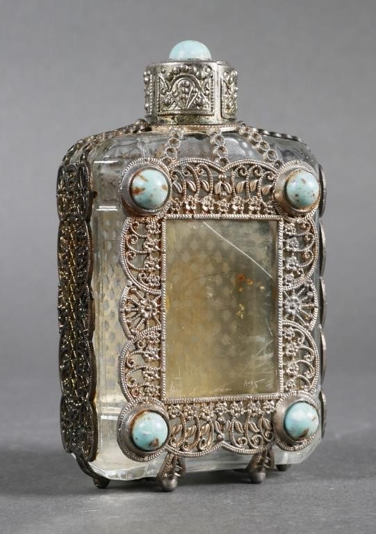 VINTAGE PERFUME BOTTLE METAL