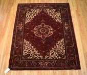 VINTAGE PERSIAN HERIZ RUG, 5'