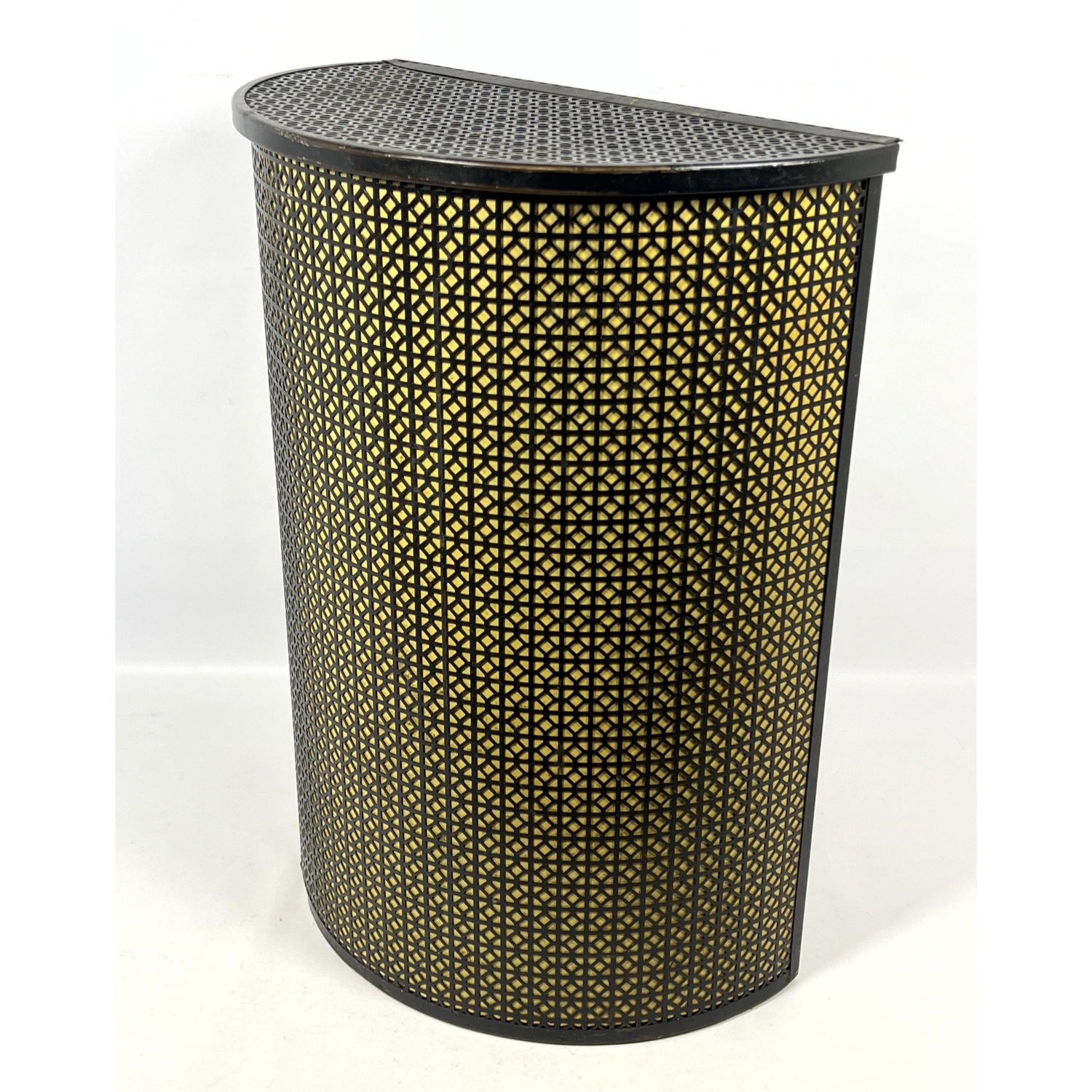 Vintage pierced metal hamper 