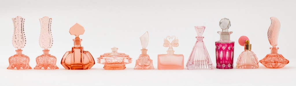 VINTAGE PINK CUT CRYSTAL GLASS