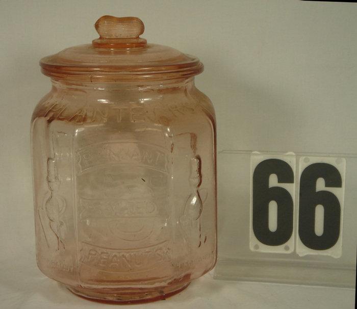 Vintage pink depression Mr Peanut