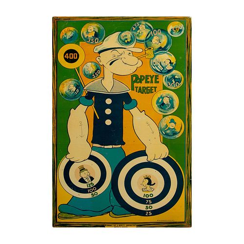 VINTAGE POPEYE TIN BUBBLE TARGET