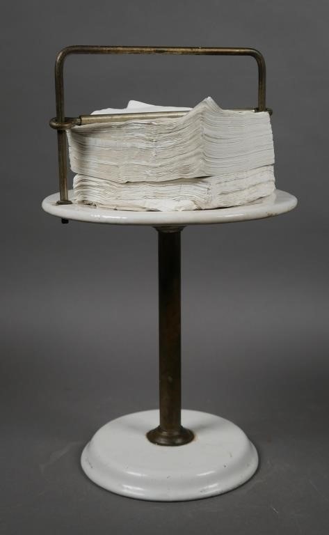 VINTAGE PORCELAIN ENAMEL PEDESTAL