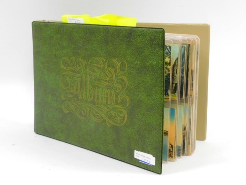 VINTAGE POSTCARD ALBUM CONTAINING