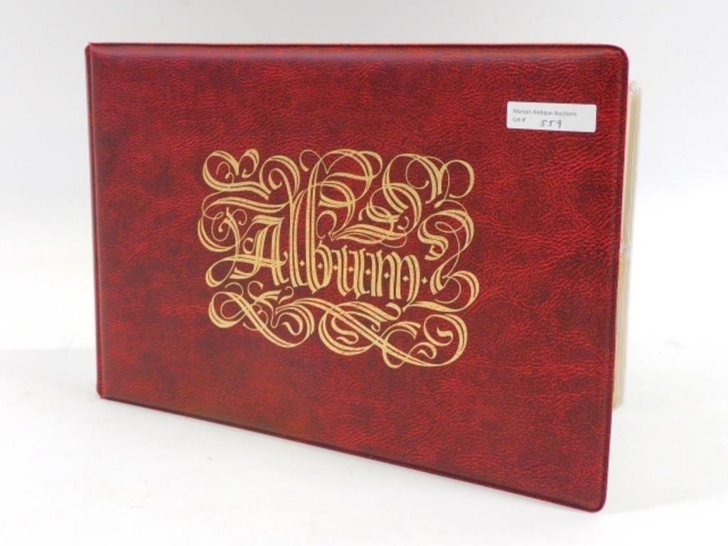 VINTAGE POSTCARD ALBUM CONTAINING