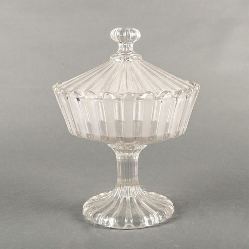 VINTAGE PRESSED GLASS PEDESTAL