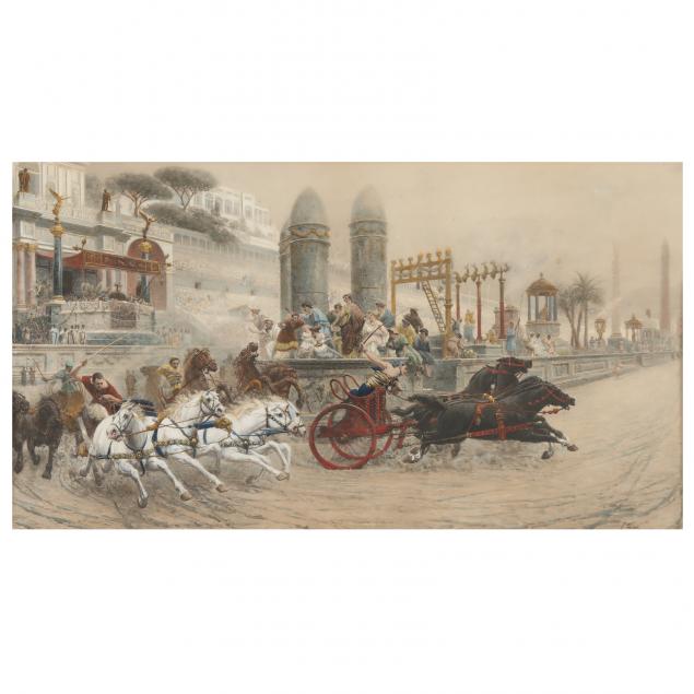 VINTAGE PRINT OF A ROMAN CHARIOT