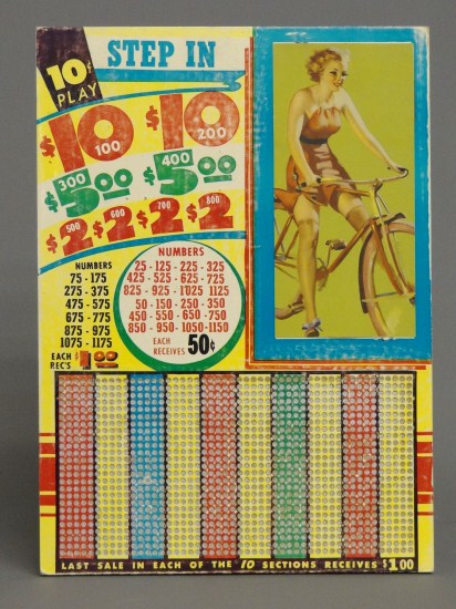 Vintage punch game with female