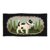 VINTAGE PUNCH-HOOKED RUG WITH