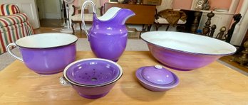 Vintage purple ceramic chamber set,