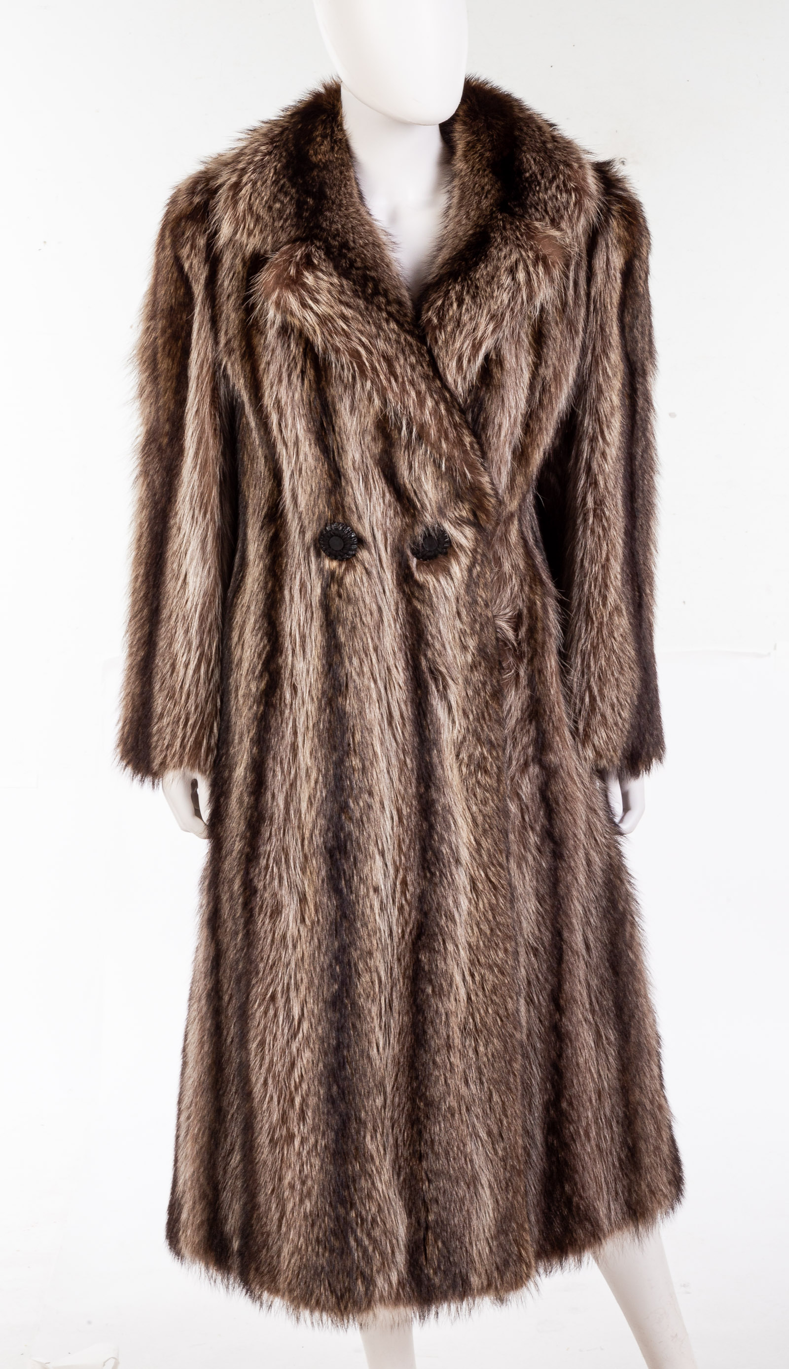 VINTAGE RACCOON FUR COAT By Leonard