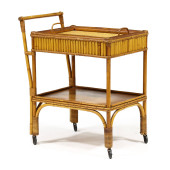 VINTAGE RATTAN BAR CART<br>Vin