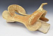 VINTAGE RAWHIDE COVERED WOOD S