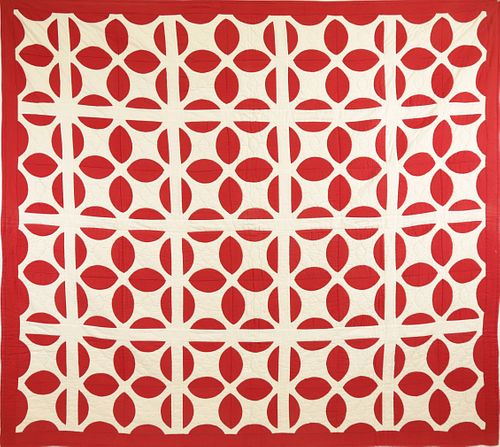 VINTAGE RED AND WHITE "ORANGE PEEL"