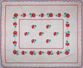 VINTAGE RED GERANIUM APPLIQUE