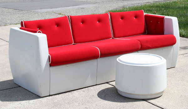 Vintage Retro Mod fiberglass sofa