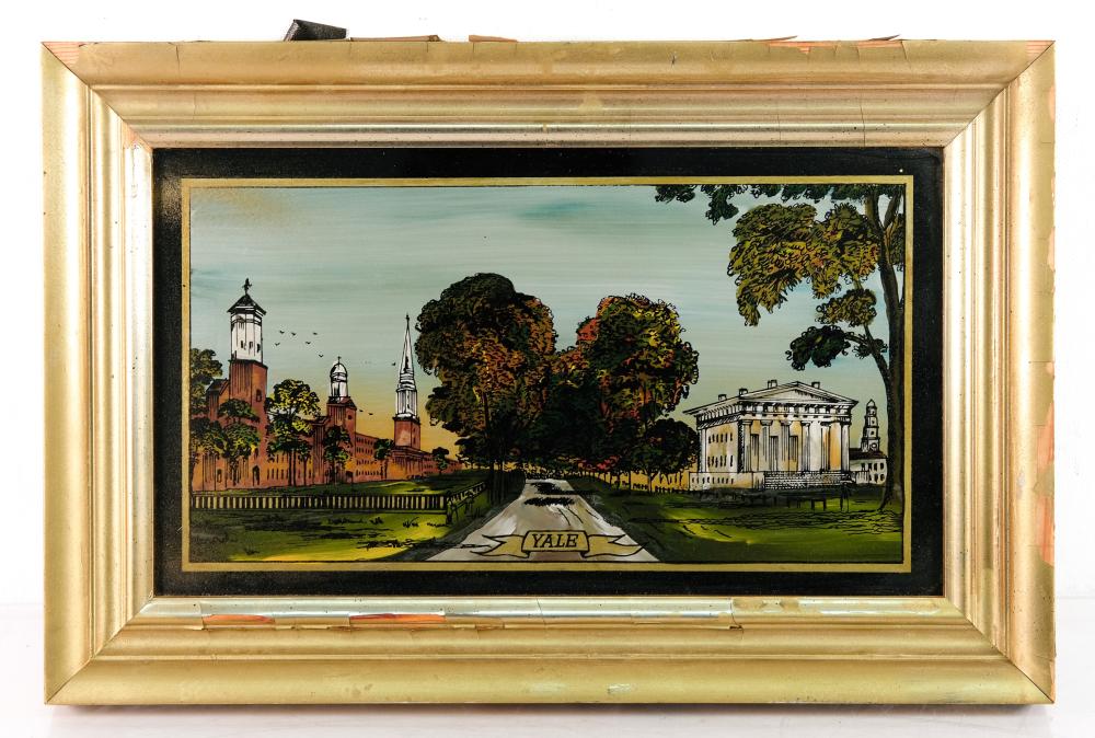 VINTAGE REVERSE PAINTED GLASS