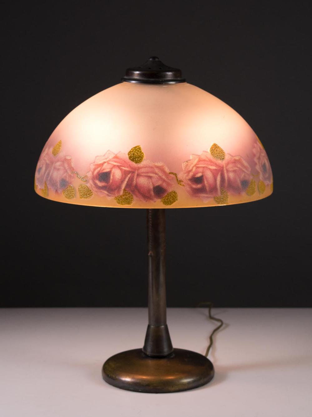 VINTAGE REVERSE-PAINTED TABLE LAMP,