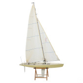VINTAGE RIGGED MODEL SAILBOAT