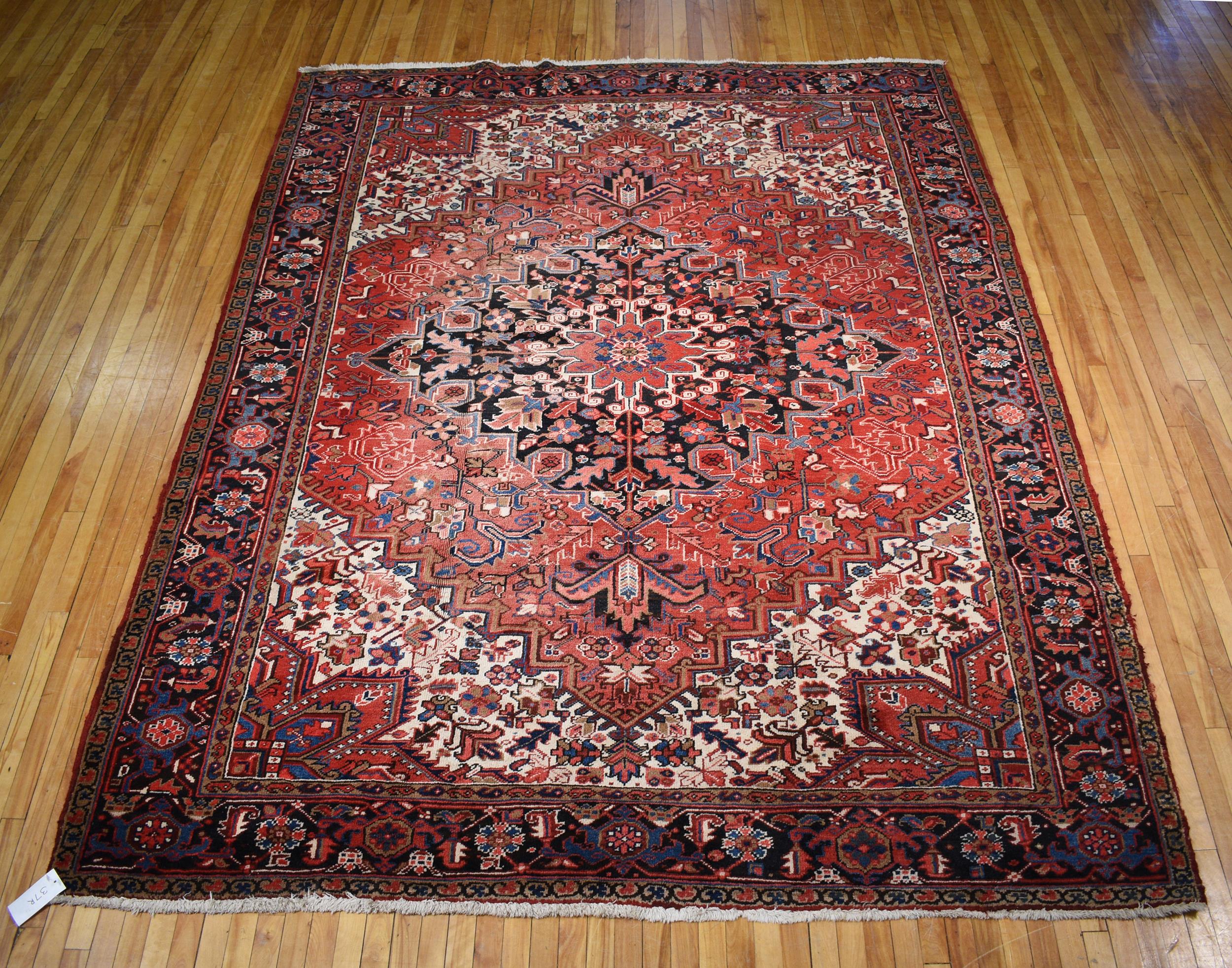 VINTAGE ROOM SIZE HERIZ RUG, 8'3