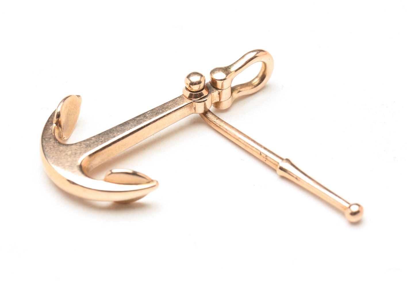 VINTAGE ROSE GOLD ANCHOR FOB. Early