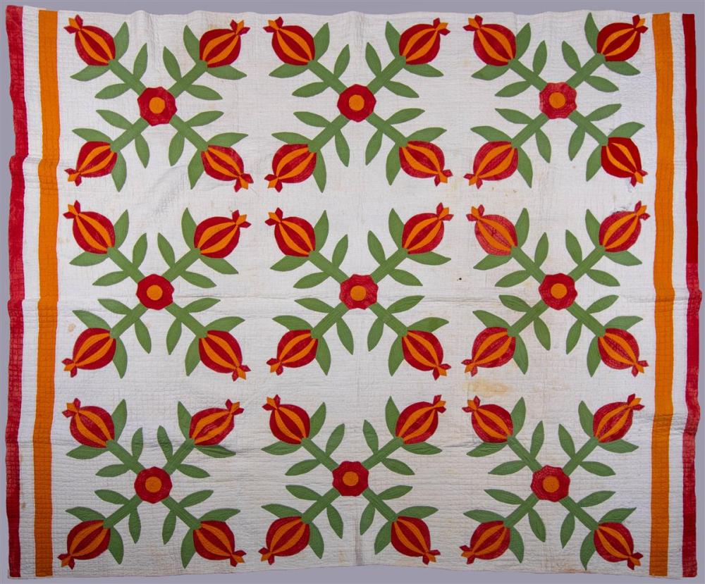 VINTAGE ROSE OF SHARON APPLIQUE AND