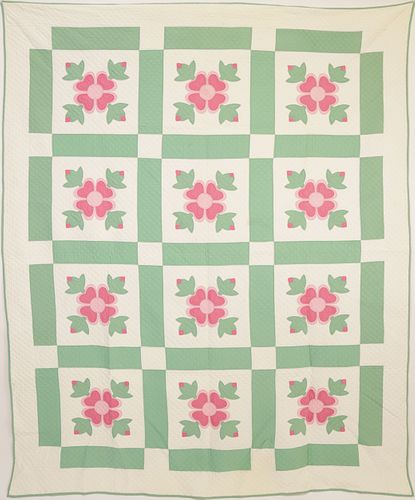 VINTAGE "ROSE OF SHARON" APPLIQUE