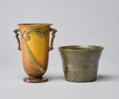 VINTAGE ROSEVILLE VASE & POTA