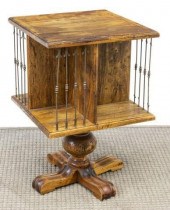VINTAGE ROTATING BOOKCASE LIBR