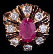 Vintage Ruby Diamond and Ename