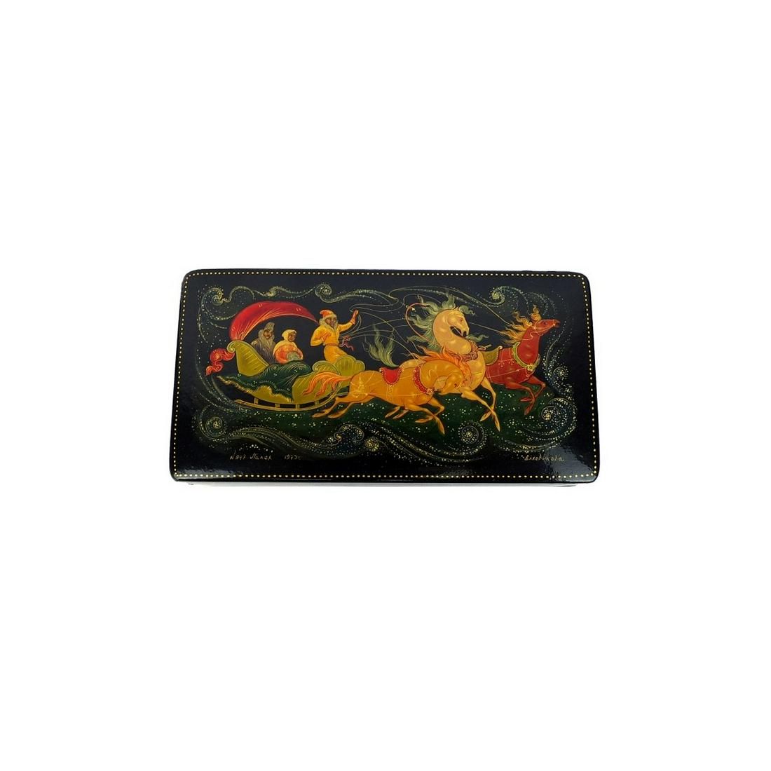 VINTAGE RUSSIAN BLACK LACQUERED