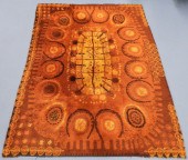 VINTAGE RYA ORANGE BROWN SHAG