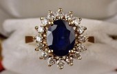 VINTAGE SAPPHIRE, DIAMOND AND