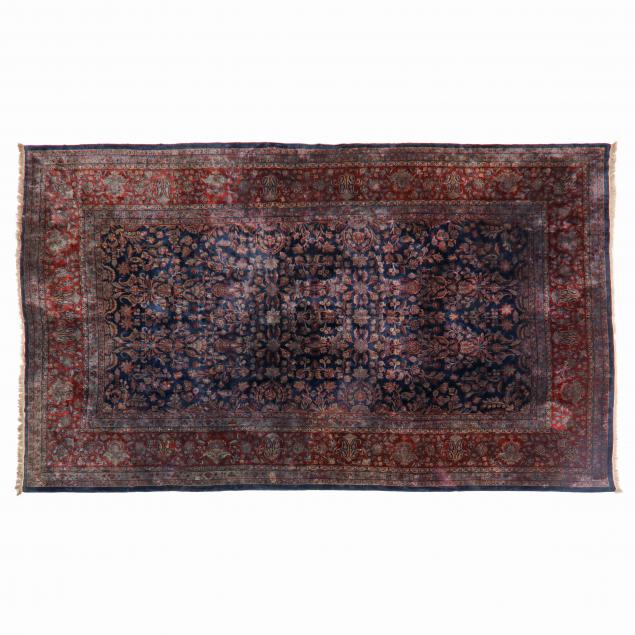 VINTAGE SAROUK CARPET Navy blue