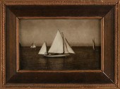 VINTAGE SEPIA PHOTO OF A YAWL,